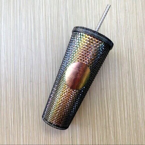 Starbucks Black Iridescent Studded Tumbler cold cup Venti 24Oz Brand New W/ Tag - Picture 3 of 4